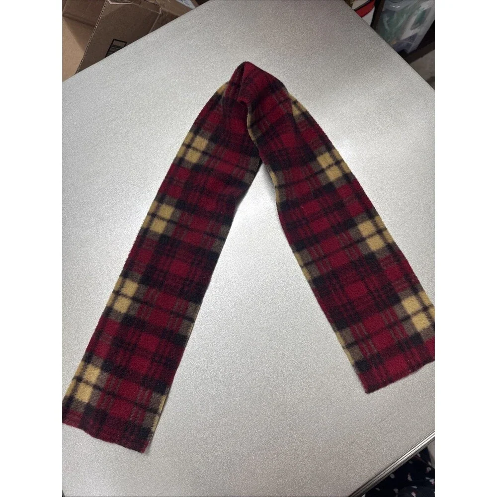 Plaid Fleece Doll Scarf - Classic Red & Tan Tartan Accessory